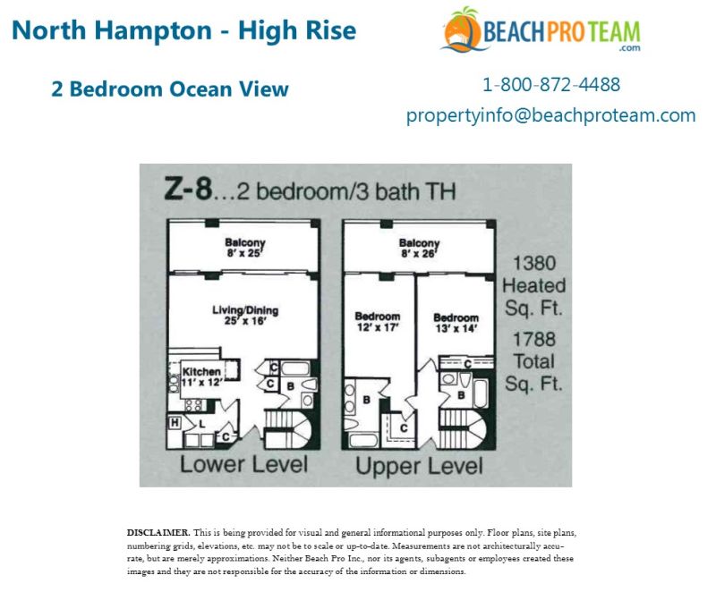 Kingston Plantation - North Hampton Floor Plan Z9 - 4 Bedroom Ocean View